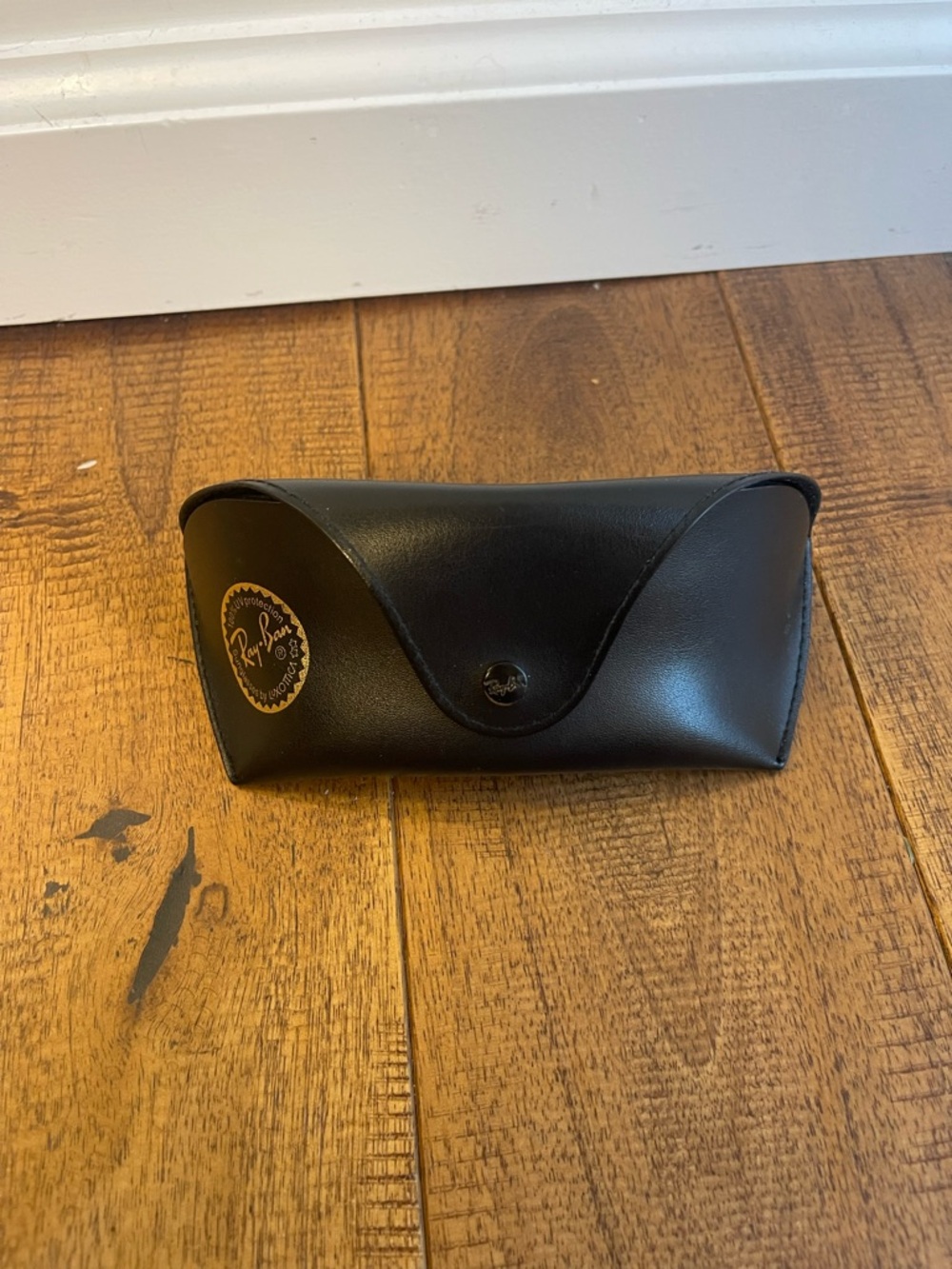 Authentic Ray Ban Sunglasses CASE ONLY Black Faux Leather Snap Eyeglasses Holder